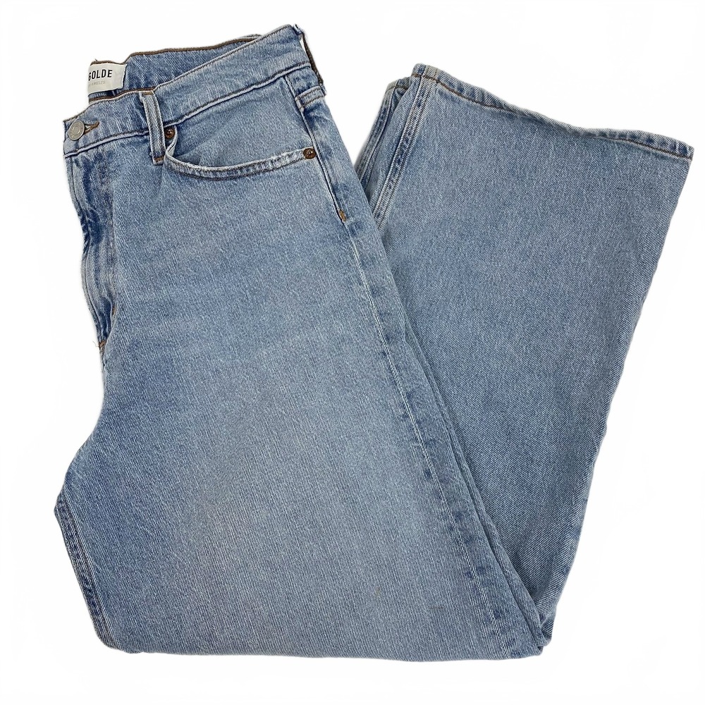 Agolde Light Wash Straight Leg Jeans | Womens 29 Regular Wool Turkey Cotton